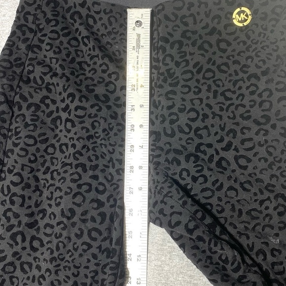 Michael Kors Women’s S Pull-On Crop Pants Gray Black Leopard Print Stretch Hem - Picture 12 of 12